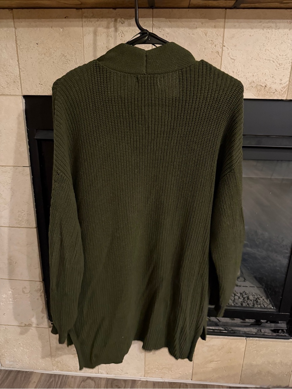 Universal Thread Olive Open-Front Ribbed Knit Cardigan - Picture 2 of 3